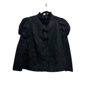 CAROLINA HERRERA New York Puff SLEEVE Ruffle Turtleneck Top WITH/Bow FOR SIZE: 6